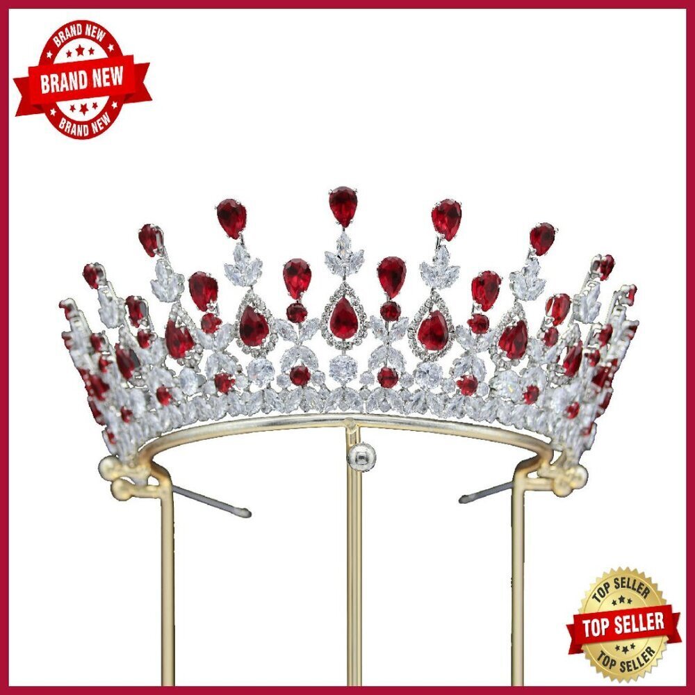 CZ Crystal Princess Wedding Tiara Bridal Hair Crown Pageant Quinceanera